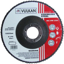 Круг лепестковый по нержавеющей стали VULKAN 125х22 мм P60 SFD125ZA60