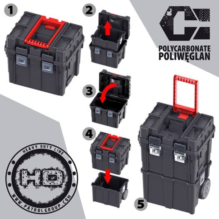 Ящик для инструмента QBRICK SYSTEM Wheelbox HD Compact Logic SKRWCLHDPZCZAPG001 - изображение 2