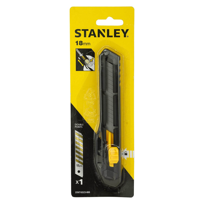 Нож в пластиковом корпусе с выдвижным сегментным лезвием шириной 18 мм STANLEY STHT10323-8 - изображение 6