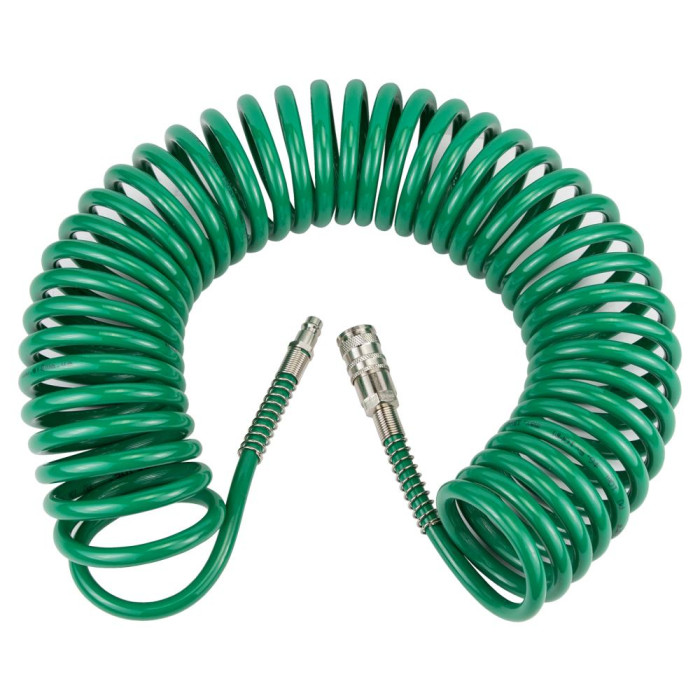 Шланг спіральний для пневмоінструменту 8мм х 12мм х 15м з перехідниками Alloid