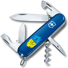 Складаний ніж Victorinox Spartan Ukraine Тризуб фігурний на тлі прапора Vx13603.2_T1026u