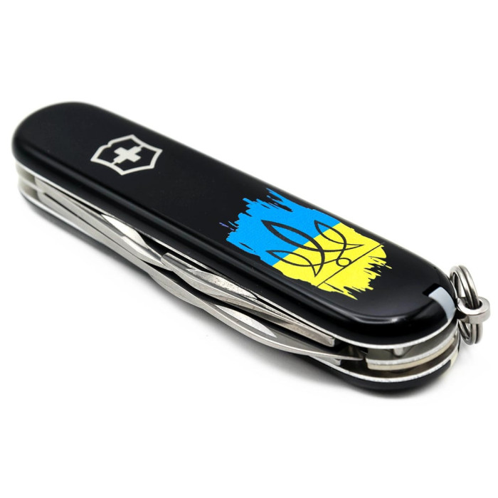 Складаний ніж Victorinox Spartan Ukraine Тризуб фігурний на фоні прапора 1.3603.3_T1026u - зображення 3