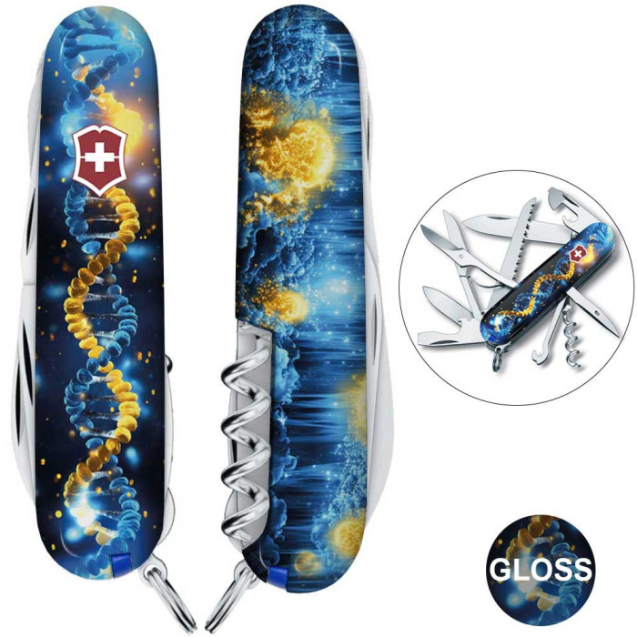 Складной нож Victorinox Huntsman Ukraine ДНК Украинца 1.3713.3.T3270pw Vx13713.3_T3270pw - изображение 2