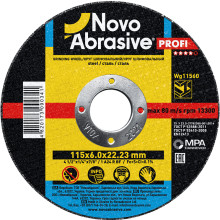 Круг шлифовальный по металлу NovoAbrasive Profi 1 A24 RBF 115х22.23х6 мм WG11560