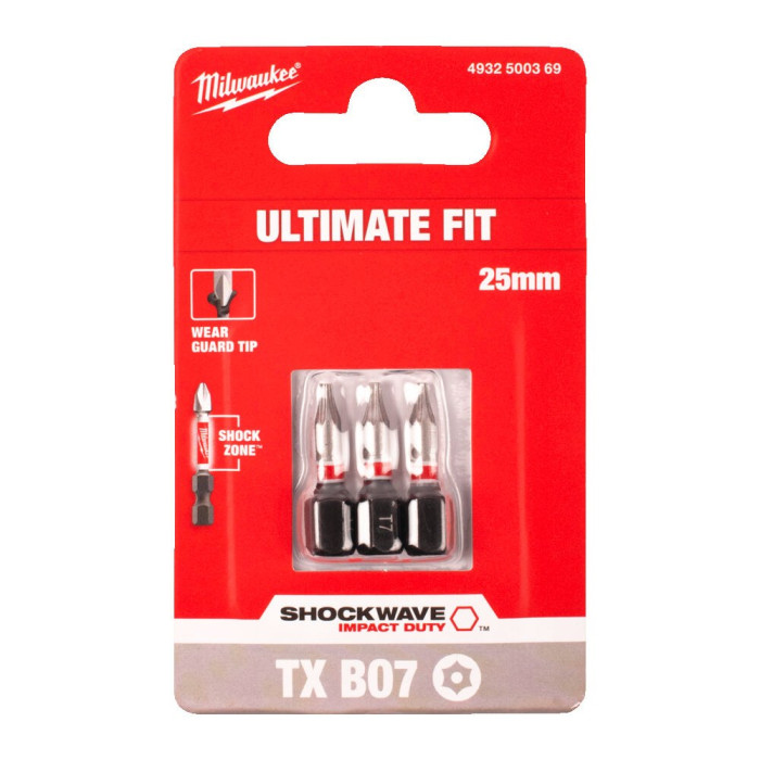 Биты ударные 3 шт Milwaukee Shockwave TX BO7 25 мм 4932500369 - изображение 2