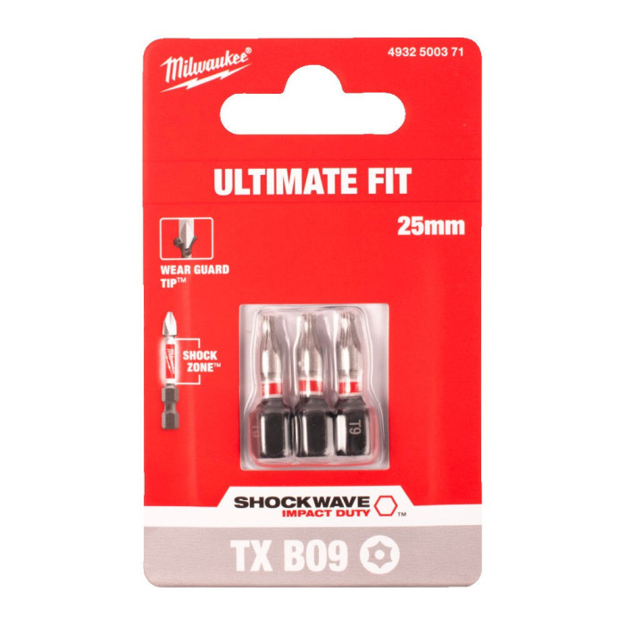 Биты ударные 3 шт Milwaukee Shockwave TX BO9 25 мм 4932500371 - изображение 2