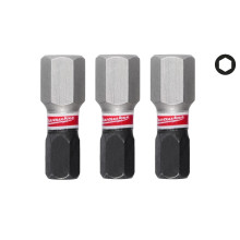 Биты ударные 3 шт Milwaukee Shockwave HEX8 25 мм 4932500383