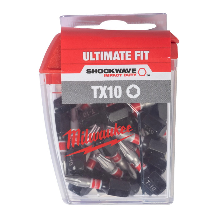 Биты ударные 25 шт Milwaukee Shockwave T10 25 мм 4932500398